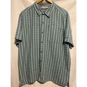 COLUMBIA Men's‎ X- LARGE LONG Sleeve Button UP Shirt 33X26 PLAID TALL